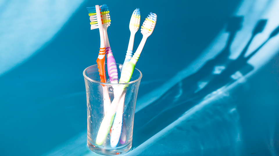 Tandbørster i glas