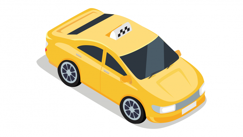 Grafik af gul taxi