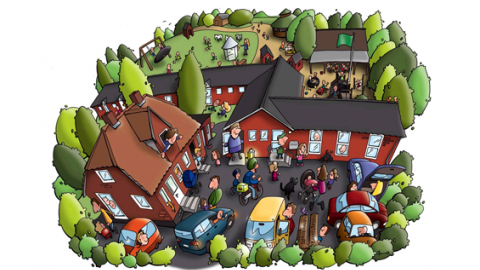 Tegning fra Naturbørnehaven Bakkegården