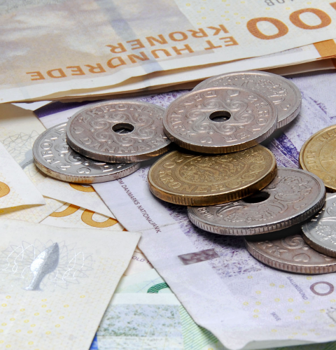 Danske pengesedler og mønter