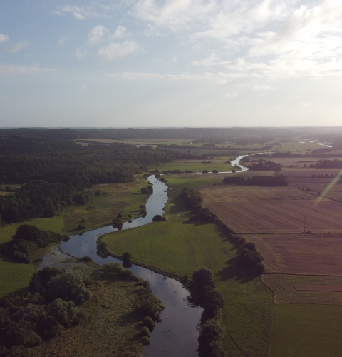 Gudenåen i solvndgang