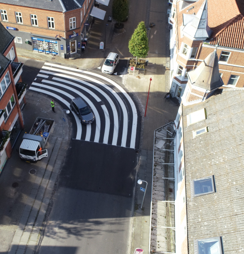 Billedet viser et fodgængerfelt i Hammel