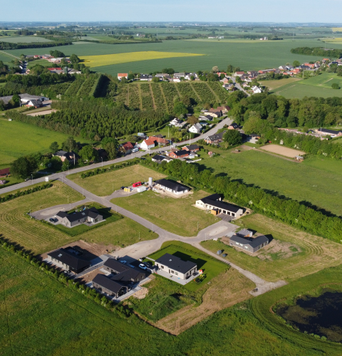 Dronefoto over Voldum