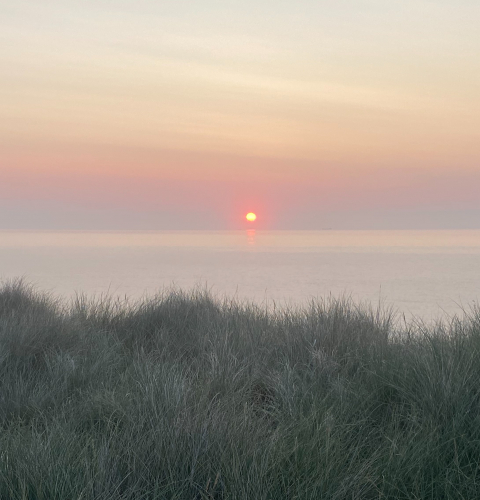 Solnedgang over havet